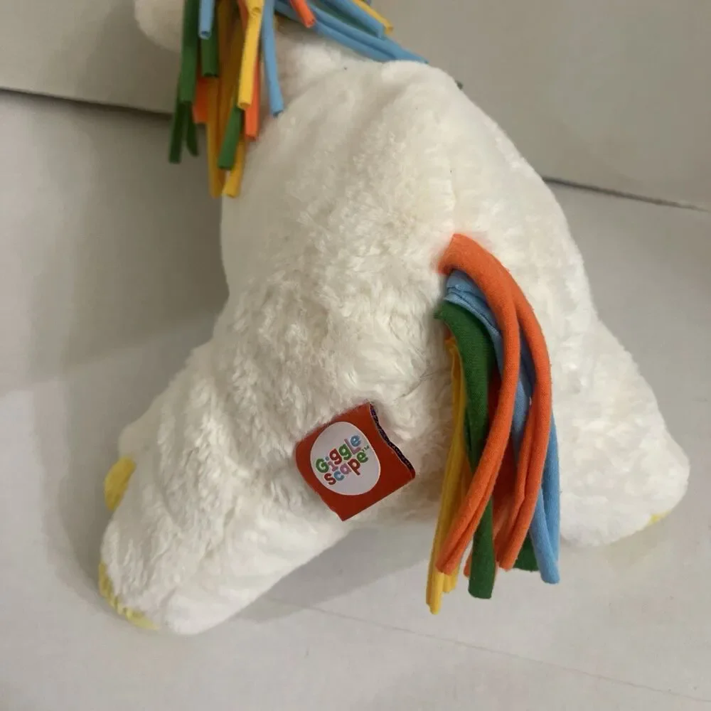 Giggle Scape Unicorn Plush Soft Stuffed Animal Toy 24” Sitting Rainbow Hair